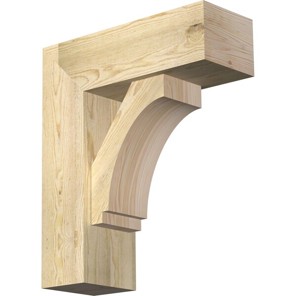 Ekena Millwork Imperial Block Rough Sawn Bracket w/ Offset Brace, Douglas Fir, 8"W x 22"D x 26"H BKT0806X22X26IMP05RDF - main